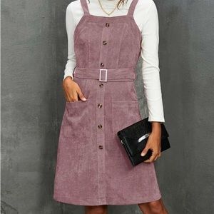 SHEIN LUNE Plus Button Front Cami Dress Without Sweater